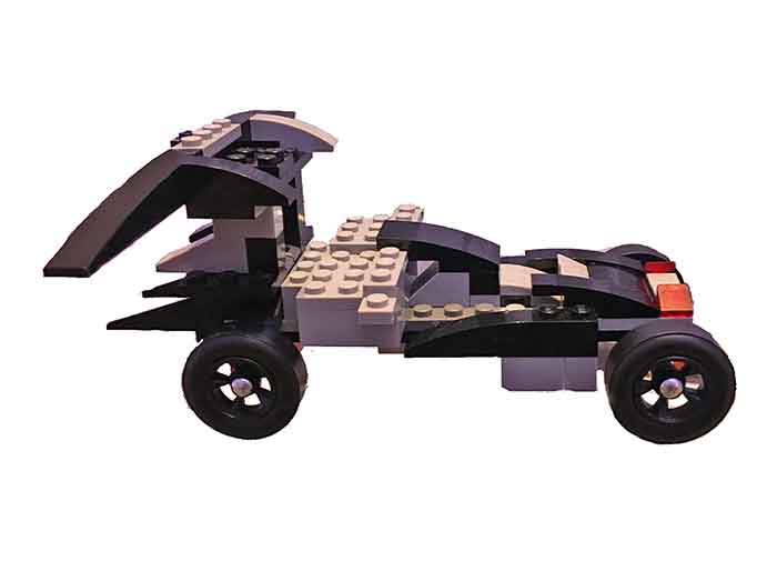 Creative use of LEGOs to make a pinewood derby car.
